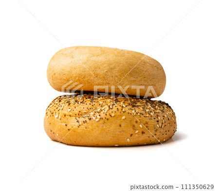 Bagel, Round Bread Bun, Wheat Bakery with Grains And Seeds for Breakfast, Plain Circle Bagel Bread Bagel, Round Bread Bun, Wheat Bakery with Grains And Seeds for Breakfast, Plain Circle Bagel Bread 111350629