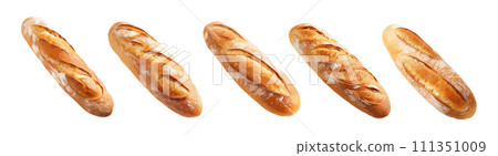 French loaf bread vector set isolated on white background 111351009