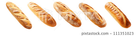 French loaf bread vector set isolated on white background 111351023