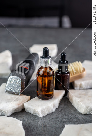 beard care kit. Clipper, comb, beard oil 111351492