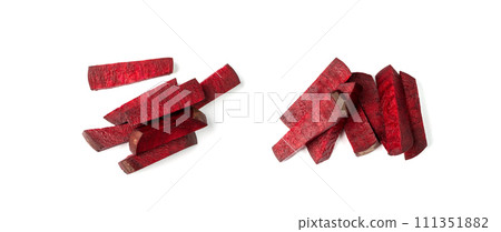 Beetroot Slice Isolated, Red Beets Pieces, Beet Root Sticks, Cuts, Sliced Beetroot Beetroot Slice Isolated, Red Beets Pieces, Beet Root Sticks, Cuts, Sliced Beetroot 111351882