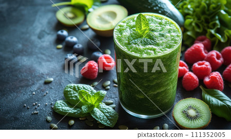 Jar of Fresh Green Smoothie 111352005