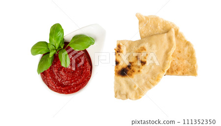 Calzone Samosa Tortilla Isolated Calzone Samosa Tortilla Isolated 111352350