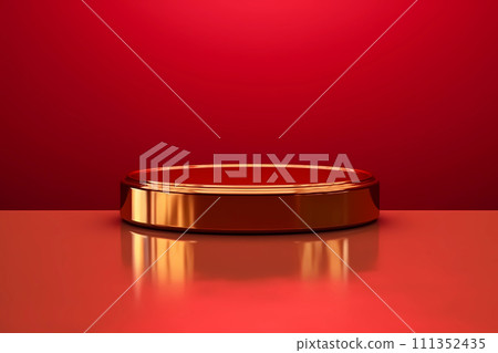 Round Display Stand with Palm Leaves Round Display Stand with Palm Leaves 111352435