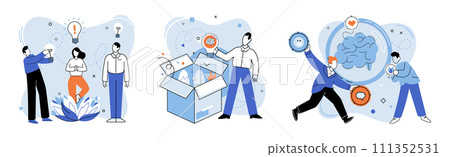 Idea in a box vector illustration. Project development flourishes when nourished by waters imagination Solutions unfold like blossoming flowers when creativity knows no bounds Break chains 111352531