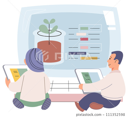 Herbal medicine vector illustration. The herbal medicine concept is river flowing through landscape wellness A healthy lifestyle is dance with herbal medicine, moving to rhythm well-being 111352598