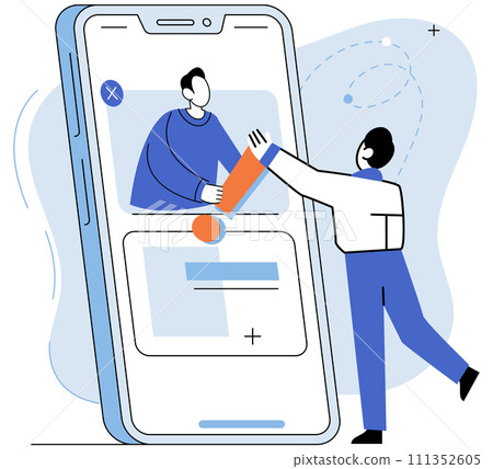 Mobile app marketing vector illustration. Advertising plays vital role in promoting apps and driving user acquisition Promotion techniques are essential for increasing app visibility and attracting 111352605
