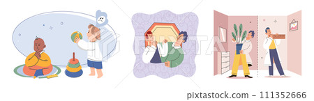 Social relationship vector illustration. Partnerships flourish when there is mutual cooperation and collaboration Helping others is fundamental aspect creating supportive community International 111352666
