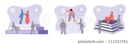 Social relationship vector illustration. Society flourishes when individuals prioritize building meaningful relationships The social relationship metaphor illustrates interconnectedness humanity Social relationship vector illustration. Society flourishes when individuals prioritize building meaningful relationships The social relationship metaphor illustrates interconnectedness humanity 111352781