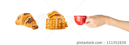 Sweet braided puff pastry isolated or pate feuilletee Sweet braided puff pastry isolated or pate feuilletee 111352838
