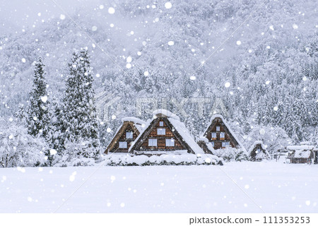 【岐阜縣】冬天的白川鄉。世界文化遺產 111353253