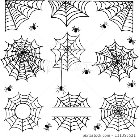 Spiderweb Halloween Holiday, Happy Halloween, Vector Illustration File Spiderweb Halloween Holiday, Happy Halloween, Vector Illustration File 111353521