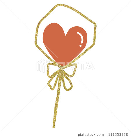 Illustration material heart chocolate gold Illustration material heart chocolate gold 111353558