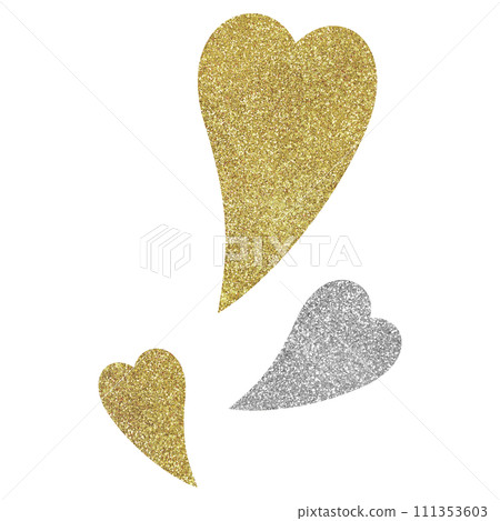 Background material three hearts silver gold Background material three hearts silver gold 111353603