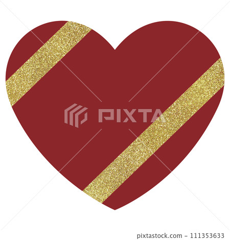 插畫素材絲帶掛心金 插畫素材絲帶掛心金 111353633
