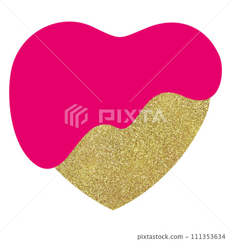 Illustration material chocolate covered heart gold Illustration material chocolate covered heart gold 111353634