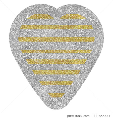 Background material Striped heart Silver Gold Background material Striped heart Silver Gold 111353644