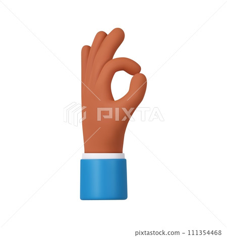 3d cartoon hand making OK gesture 3d cartoon hand making OK gesture 111354468