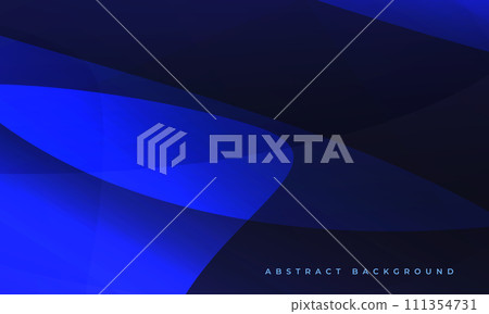 Abstract dark blue minimal background with dynamic wave shapes 111354731