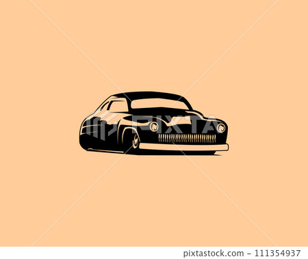 1949 murcury coupe car. silhouette design vector illustration. isolated white background view from side. best for logos, badges, emblems, icons, old car industry 111354937