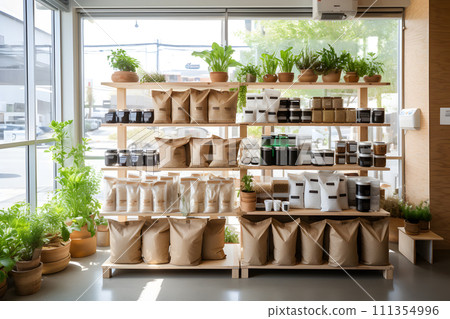 AI-generated content. Sustainable lifestyle concept - zero waste shop AI-generated content. Sustainable lifestyle concept - zero waste shop 111354996