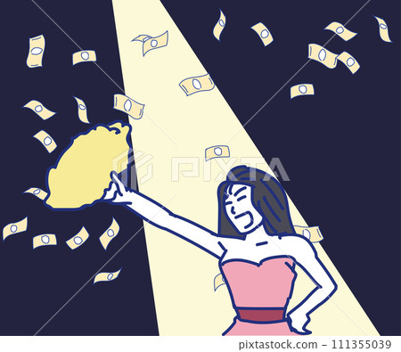 Bubble period_dancing woman money stand 111355039