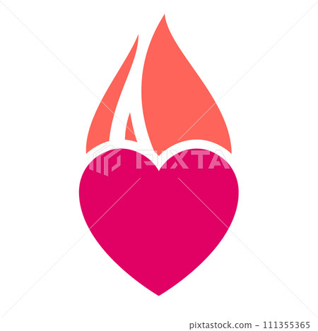 Fire flame icon, hot heart symbol, vector illustration Fire flame icon, hot heart symbol, vector illustration 111355365
