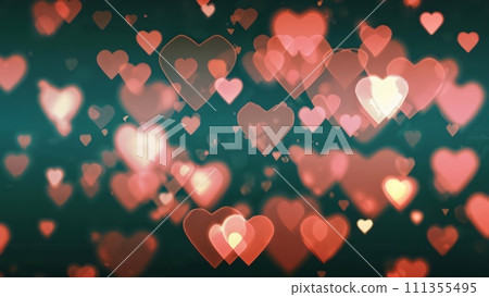 Hearts Bokeh Background - Valentine day banner 111355495