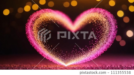 Hearts Bokeh Background - Valentine day banner 111355538