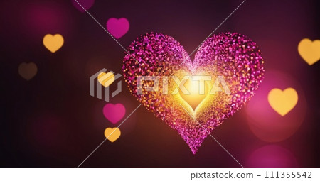 Hearts Bokeh Background - Valentine day banner Hearts Bokeh Background - Valentine day banner 111355542