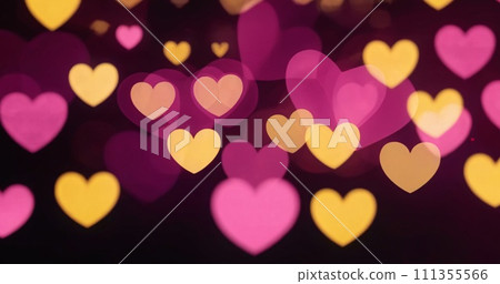 Hearts Bokeh Background - Valentine day banner Hearts Bokeh Background - Valentine day banner 111355566
