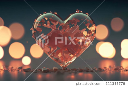 An artistic background with a hearts, valentine concept. 111355776