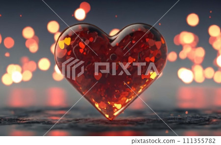 An artistic background with a hearts, valentine concept. 111355782
