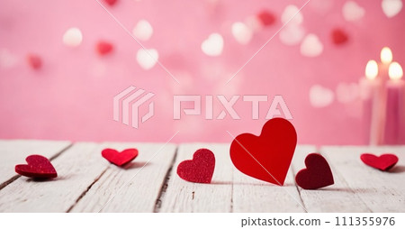 An artistic background with a hearts, valentine concept. An artistic background with a hearts, valentine concept. 111355976