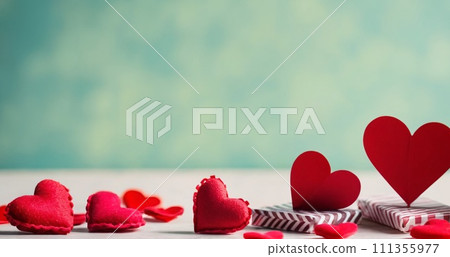 An artistic background with a hearts, valentine concept. 111355977