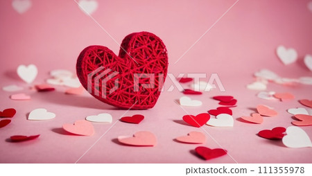 An artistic background with a hearts, valentine concept. 111355978