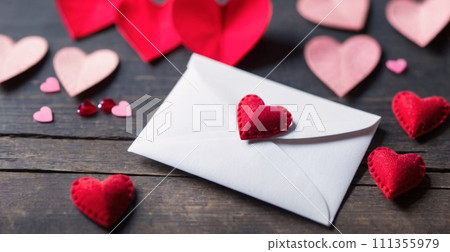 An artistic background with a hearts, valentine concept. 111355979