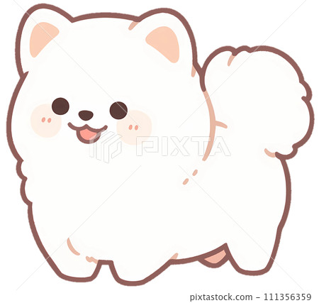 可愛微笑的博美犬/AI生成 111356359