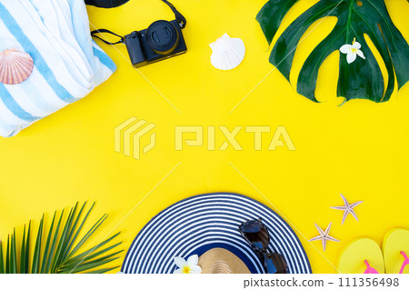 Summer flat lay scenery 111356498