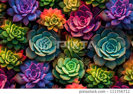 AI-generated content. colorful succulent background 111356712