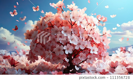 AI-generated content. cloud of fresh flowers, 111356728