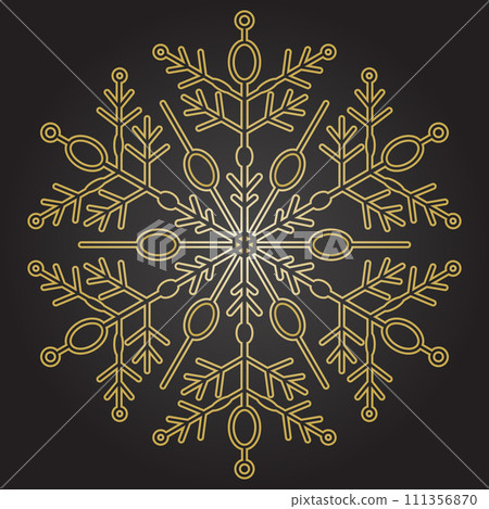 Round Vector Snowflake With Abstract Winter Ornament Round Vector Snowflake With Abstract Winter Ornament 111356870