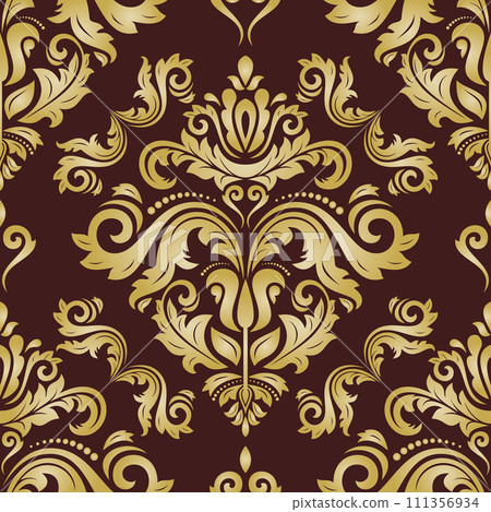 Orient Damask Seamless Vector Wallpaper With Arabesques Orient Damask Seamless Vector Wallpaper With Arabesques 111356934
