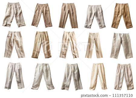 Linen pants vector set isolated on white background Linen pants vector set isolated on white background 111357110