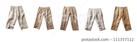 Linen pants vector set isolated on white background Linen pants vector set isolated on white background 111357112