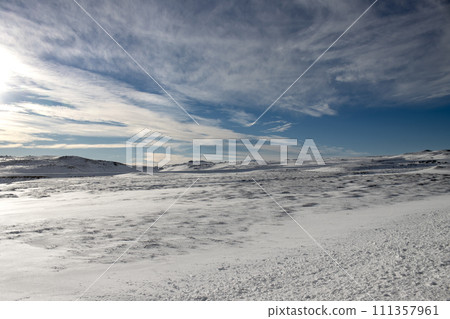 Country with a fresh snow and blue sky, Iceland Country with a fresh snow and blue sky, Iceland 111357961