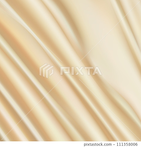 Close-up texture of natural beige fabric or cloth in brown color. Fabric texture of natural cotton or linen textile material. Beige canvas background. 111358006