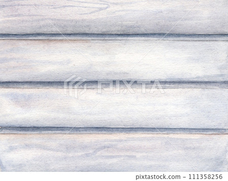 Abstract wooden texture. Warm grey color. Desks, panels. Rustic style. Watercolor background. Hand drawn illustration. For poster banner print fabric. 111358256