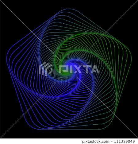 Vector Colored Line Icon Isolated on Dark Background. Spiral Logo 111359849