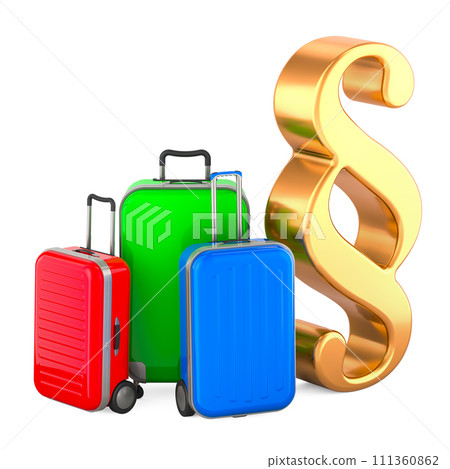 Luggages with paragraph symbol, 3D rendering 111360862